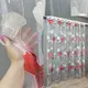 Тюль (3х2,7м.) органза с цветочным принтом. Цвет полупрозрачный  белый с красным и серым. Код 1441т 42-0273