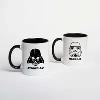 Кружки парные "Star Wars" персонализированные, Черный, 330 мл