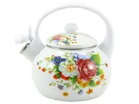 Чайник емальований з свистком 2,2 л Handle White Троянда Zauberg 8-L-2-2 79424