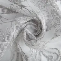 Ткань тюль сетка с вышивкой V-075 серый