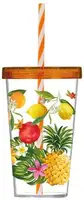 Стакан с крышкой и трубочкой Herevin Fruit P 161448-005P 660 мл