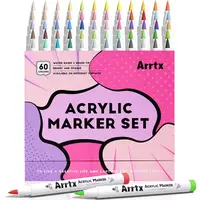 Акриловые маркеры Arrtx AACM-0560B NEW, 60 цветов