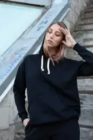 Худи женский с капюшоном Vivioji на завязках S/M Черный (12542)