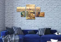Модульні картини на кухню, на Полотні сін., 80x140 см, (25x45-2/25х25-2/80x45)