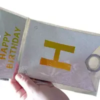 Гірлянда-розтяжка прапорці "Happy birthday" 12*16см-5м, срібло