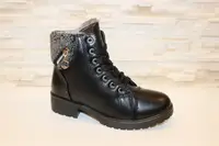 Ботинки зимние женские черные С561