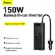 Автомобильный преобразователь напряжения BASEUS In-car Inverter 150W (220V EU/CN) |2Sockets EU/CN 220V, 1USB/1Type-C, 0.4m| (CRNBQ-A01)