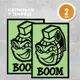 Набор шевронов 2 шт с липучкой BOOM, светящиеся в темноте, 5,4х8 см, вышитый патч нашивка