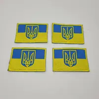 Шеврон на липучках Флаг с гербом ВСУ (ЗСУ) 20221814 6677 4х6 см