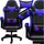 Крісло геймерське PLAYER з підставкою для ніг та масажем Blue/Black (100002), регульована висота сидіння, пластикові колеса