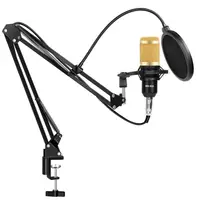 Студийный микрофон Music D.J. M800 со стойкой и ветрозащитой Black/Gold (5006)