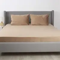 Простынь на резинке двуспальное ТЕП VELOUR 2-04756_33916 160х200 см капучино
