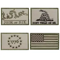 Набір шевронів 4 шт с липучкой JOIN OR DIE + DON'T TREAD ON ME + 1776 + Прапор США 5х8 см, вышитый патч