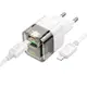 Адаптер сетевой HOCO Type-C to Lightning cable Platinum dual-port C131A |1USB/1Type-C, 30W/3A, PD/QC|