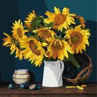 Картина по номерам KHO2865 Яркие подсолнухи, 40*40см Идейка