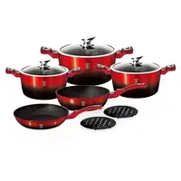 Набір посуду 10 пр MetalliС Line BLAСK RED Berlinger Haus BH-1631N