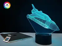 3D ночник "Шатл" (УВЕЛИЧЕННОЕ ИЗОБРАЖЕНИЕ) + пульт ДУ + сетевой адаптер + батарейки (3ААА)  3DTOYSLAMP