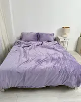 Постільна білизна плюшева євро Dushka Home 20834 200х220 см лавандова