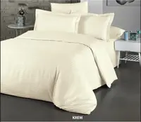 Семейное Турецкое Постельное Белье Cotton Shine Stripe Satin Кремовый 160х220см (2 шт)
