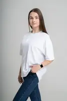 Жіноча oversize футболка з геометричним орнаментом білим по білому "Низинка" XXL-3XL