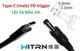 Переходник на 12v (max 5a, 60w) 5.5x2.1mm 1m з USB Type-C (male) Power Delivery PD (WITRN) тригер (A class) 1 день гар.