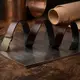 Ремень мужской с зернистой пряжкой автомат Vintage 20273 Коричневый