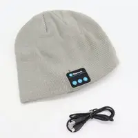 Портативная колонка шляпы с bluetooth наушниками SPS Hat BT True. Цвет: серый