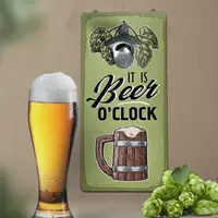 Открывалка для бутылок настенная It is beer o`clock 32х15 см (ODP_20J011)