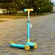 Детский складной трехколесный самокат SPORT KIDS 2578 для детей со светящимися колесами голубой