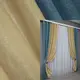 Комбинированные (2шт. 1,4х2,7м.) шторы из ткани лен. Цвет синий с золотистым. Код 014дк (1338-1346ш) 10-958
