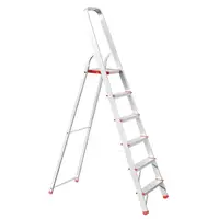 Стремянка из алюминия, 6 ступеней, высота до платформы 1280мм INTERTOOL LT-1006