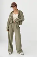 Теплий спортивний костюм з об'ємним написом - хакі цвет, M/L