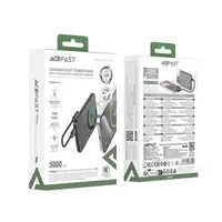 УМБ Acefast PD magnetic fast charging power bank with cable M30 5000mAh |2Type-C, 20W/3A, PD/QC|