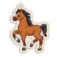 Новогодняя игрушка подвес на елку -  Буцефал FNGi-021 [Вид товара: Заготовка для вышивки на фанере]