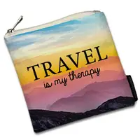 Косметичка квадратная Basic Travel is my therapy 16x16 см (KB_20F002_SBR)