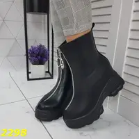 Ботинки сникерсы демисезон на танкетке с платформой со змейкой размер 37 23 см