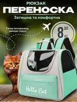 Рюкзак-перенесення для котів та собак 37х24х32 CosmoPet CP-65 Mint