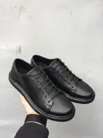 Мужские кеды кожаные весна/осень черные-черные Emirro 22-507 43