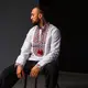 Вышиванка Moderika Назар белая с красным орнаментом 46