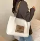 Сумка эко мех на одно отделение молочный