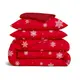 Семейный комплект фланель с простыней на резинке SNOWFLAKES CRANBERRY CS7
