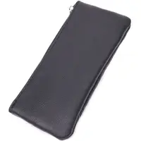 Містка шкіряна ключниця на блискавці ST Leather 22556 Чорний