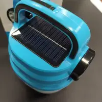 Підвісний ліхтар світильник LED з гачком для кемпінгу з акумулятором і сонячною панеллю HB-V70 Синій