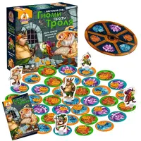 Гра настільна розважальна Vladi Toys Гноми проти троля, колесо фортуни, фігурки, монети, правила гри. Multicolor (150402)
