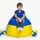 Крісло-груша Жовто-синя Дитяча 60х90