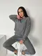 Костюм из микровельвета AO207 Графит Oversize XL-3XL