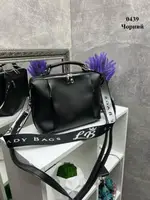 Чорний - два відділення на блискавці - молодіжний, якісний клатч Lady Bags з двома знімними ременями (0439)