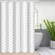 Шторка для ванной комнаты Bathlux 180 x 180 см с водоотталкивающим покрытием, Белая с серыми ромбиками