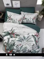 Турецкое Постельное Белье First Choice 3D Satin Palm Garden Oil Green 200х220см