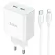 Адаптер сетевой HOCO Type-C to Lightning Cable Leader dual port(2C) charger C108A |2Type-C, 35W/3A, PD/QC|